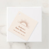 Neutraal minimalistisch Boho Sunshine Baby shower Bedankjes Labels (In situ)