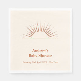 Neutraal minimalistisch Boho Sunshine Baby shower Servet