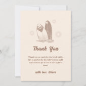 Neutraal minimalistisch Boho Surfboard Baby shower Bedankkaart (Voorkant)