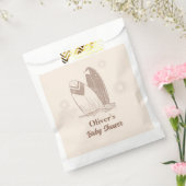 Neutraal minimalistisch Boho Surfboard Baby shower Bedankzakje (Gezegeld)