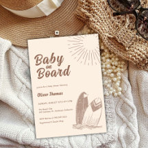 Neutraal minimalistisch Boho Surfboard Baby shower