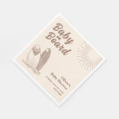 Neutraal minimalistisch Boho Surfboard Baby shower Servet (Hoek)