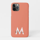 Neutraal Minimalistisch modern oranje monogram Case-Mate iPhone Case (Achterkant)