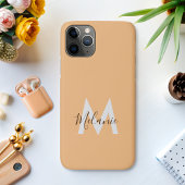 Neutraal Minimalistisch modern oranje monogram Case-Mate iPhone Case