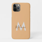 Neutraal Minimalistisch modern oranje monogram Case-Mate iPhone Case (Achterkant)