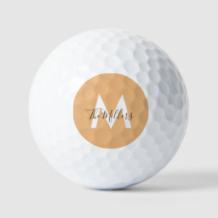 Neutraal Minimalistisch modern oranje monogram Golfballen