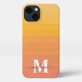 Neutraal Minimalistisch modern oranje monogram iPhone Hoesje (Achterkant)