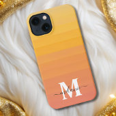 Neutraal Minimalistisch modern oranje monogram iPhone Hoesje