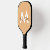 Neutraal Minimalistisch modern oranje monogram Pickleball Paddle (Links)