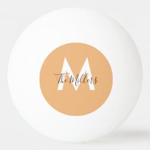 Neutraal Minimalistisch modern oranje monogram Pingpongbal