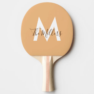 Neutraal Minimalistisch modern oranje monogram Tafeltennisbatje