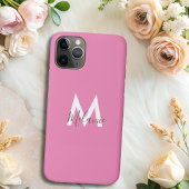 Neutraal Minimalistisch modern roze monogram Case-Mate iPhone Case
