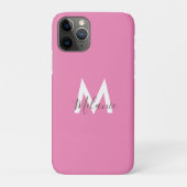 Neutraal Minimalistisch modern roze monogram Case-Mate iPhone Case (Achterkant)