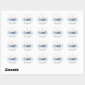 Neutraal minimalistisch nautisch zeilboot Baby sho Ronde Sticker (Vel)