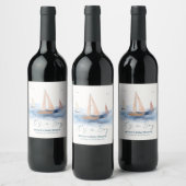 Neutraal minimalistisch nautisch zeilboot Baby sho Wijn Etiket (Flessen)