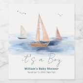 Neutraal minimalistisch nautisch zeilboot Baby sho Wijn Etiket (Enkel label)