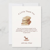 Neutraal minimalistisch nieuw Chapter Book Baby sh Bedankkaart (Voorkant)