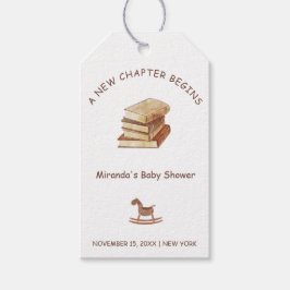 Neutraal minimalistisch nieuw Chapter Book Baby sh Cadeaulabel