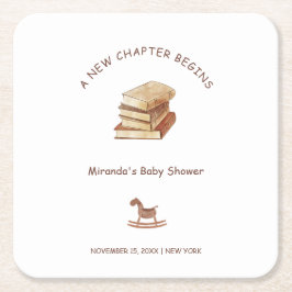 Neutraal minimalistisch nieuw Chapter Book Baby sh Kartonnen Onderzetters