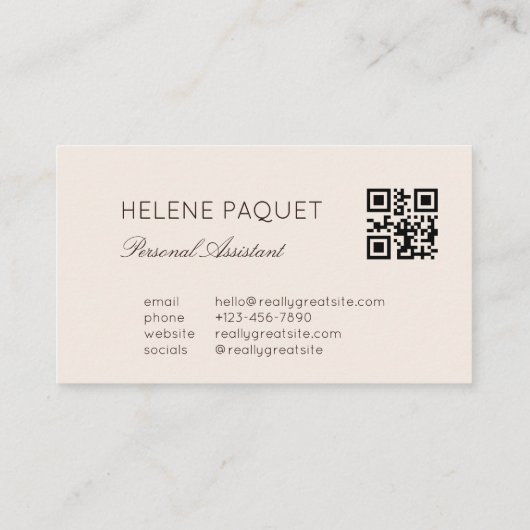 Neutraal Minimalistisch Professioneel Monogram Bed Visitekaartje (Achterkant)