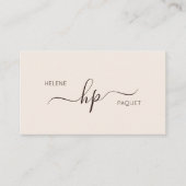 Neutraal Minimalistisch Professioneel Monogram Bed Visitekaartje (Voorkant)