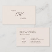 Neutraal minimalistisch professioneel Visitekaartj Visitekaartje (Voorkant / Achterkant)