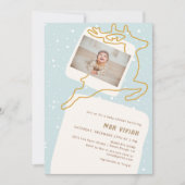 Neutraal minimalistisch rendier winter Baby shower Kaart (Voorkant)