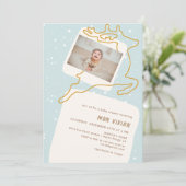 Neutraal minimalistisch rendier winter Baby shower Kaart (Staand voorkant)