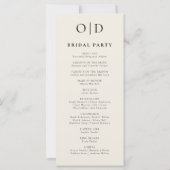 Neutraal minimalistisch typografie huwelijksprogra (Achterkant)