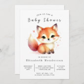 neutraal minimalistisch vos-Baby shower Kaart (Voorkant / Achterkant)