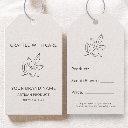 Neutraal minimalistisch zakelijk botanisch prijs L Cadeaulabel