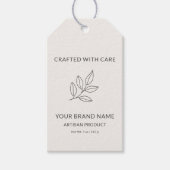 Neutraal minimalistisch zakelijk botanisch prijs L Cadeaulabel (Voorkant)