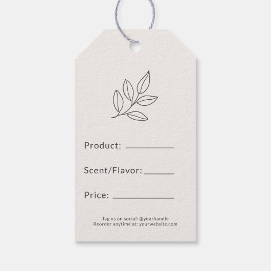 Neutraal minimalistisch zakelijk botanisch prijs L Cadeaulabel (Achterkant)