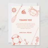 neutraal minimum nautisch Gevist Baby shower Bedankkaart (Voorkant)