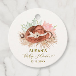 Neutraal Modern Boho Cactus Cowboy Pet Baby shower Bedankjes Labels