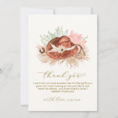 Neutraal Modern Boho Cactus Cowboy Pet Baby shower Bedankkaart (Voorkant)