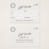 Neutraal Modern Business Voucher Cadeaubon Visitekaartje (Voorkant /achterkant)