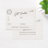 Neutraal Modern Business Voucher Cadeaubon Visitekaartje (Bureau)