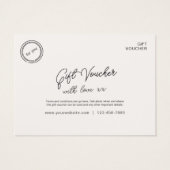Neutraal Modern Business Voucher Cadeaubon Visitekaartje (Achterkant)