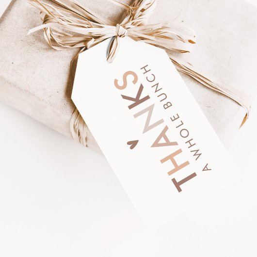 Neutraal modern Genderneutraal Hartelijk dank Cadeaulabel