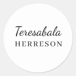 Neutraal Modern Minimaal Monogram Ontwerp Ronde Sticker