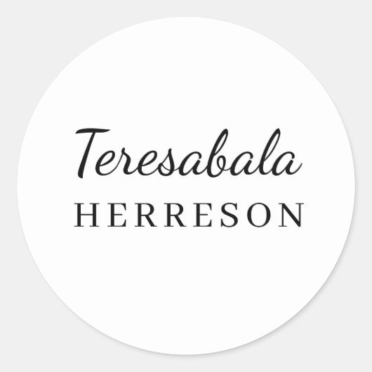 Neutraal modern minimaal monogramontwerp ronde sticker (Voorkant)