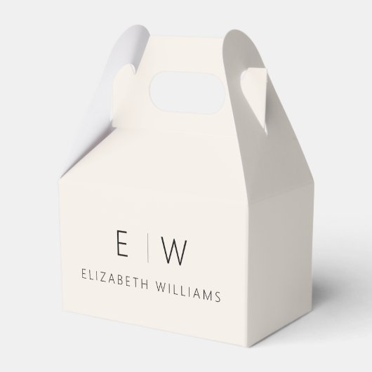 Neutraal Modern Minimalistisch Monogram Naam Bedankdoosjes (Voorkant Zijde)