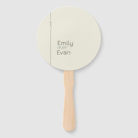 Neutraal modern minimalistisch trouwprogramma handwaaier (Voorkant)