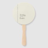 Neutraal modern minimalistisch trouwprogramma handwaaier (Achterkant)