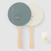 Neutraal modern minimalistisch trouwprogramma handwaaier (Voorkant en achterkant)