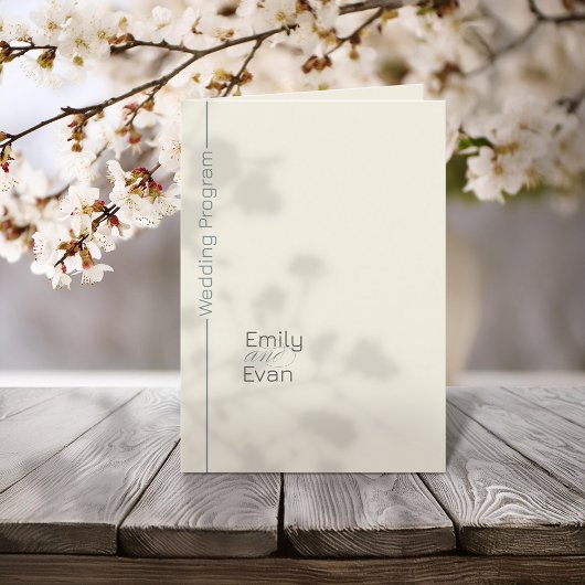 Neutraal modern minimalistisch trouwprogramma programma