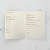 Neutraal modern minimalistisch trouwprogramma programma (Binnen)