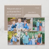 Neutraal modern minimalistisch vier-foto nieuwe ja feestdagenkaart (Voorkant / Achterkant)