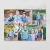 Neutraal modern minimalistisch vier-foto nieuwe ja feestdagenkaart (Voorkant)